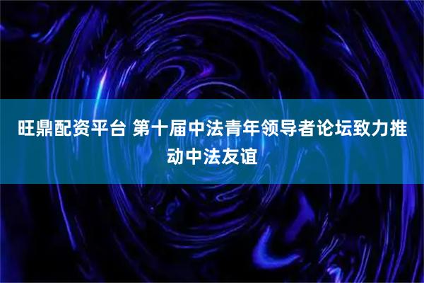 旺鼎配资平台 第十届中法青年领导者论坛致力推动中法友谊
